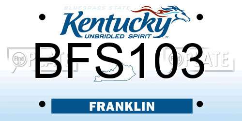 BFS103 Kentucky License Plate