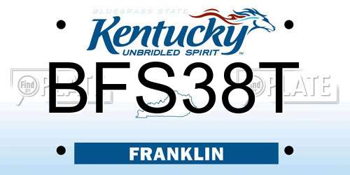 BFS38T Kentucky License Plate