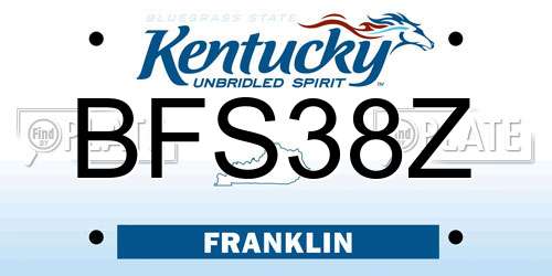 BFS38Z Kentucky License Plate