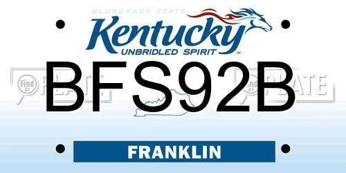 BFS92B Kentucky License Plate