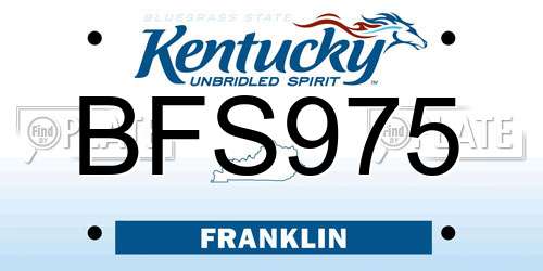 BFS975 Kentucky License Plate
