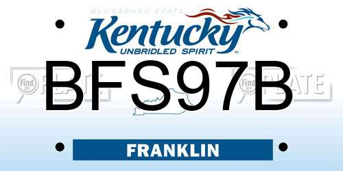BFS97B Kentucky License Plate