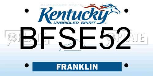 BFSE52 Kentucky License Plate