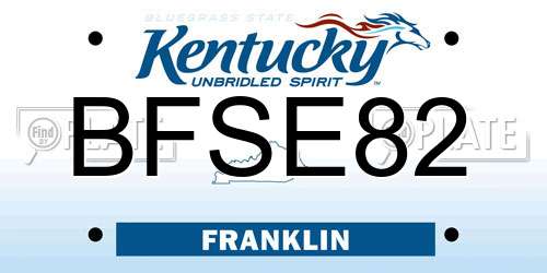 BFSE82 Kentucky License Plate