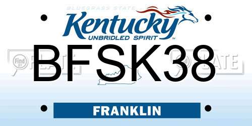 BFSK38 Kentucky License Plate