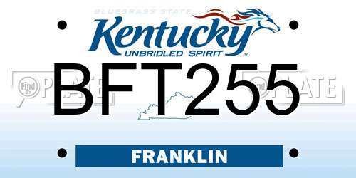BFT255 Kentucky License Plate
