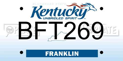 BFT269 Kentucky License Plate