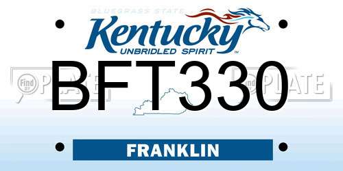BFT330 Kentucky License Plate