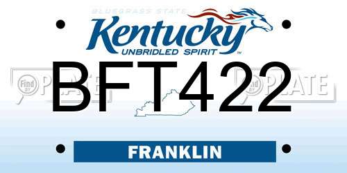 BFT422 Kentucky License Plate