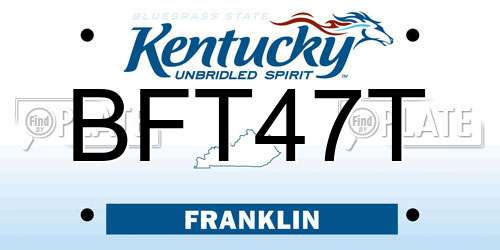BFT47T Kentucky License Plate