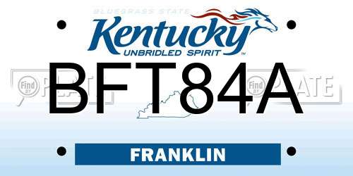 BFT84A Kentucky License Plate