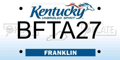 BFTA27 Kentucky License Plate