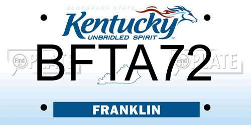 BFTA72 Kentucky License Plate