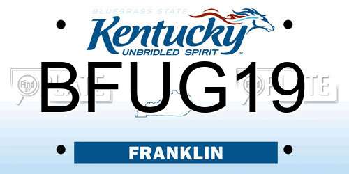 BFUG19 Kentucky License Plate