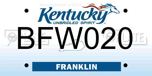 BFW020 Kentucky License Plate
