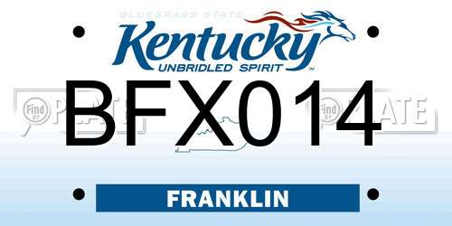 BFX014 Kentucky License Plate