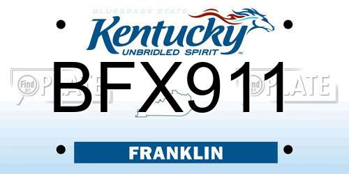 BFX911 Kentucky License Plate