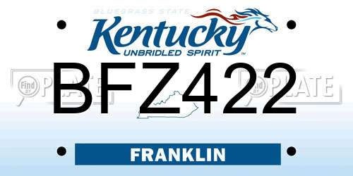 BFZ422 Kentucky License Plate