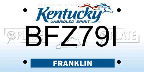 BFZ79I Kentucky License Plate
