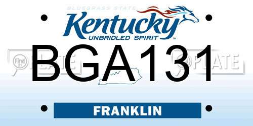 BGA131 Kentucky License Plate