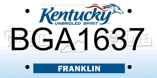 BGA1637 Kentucky License Plate