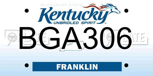 BGA306 Kentucky License Plate