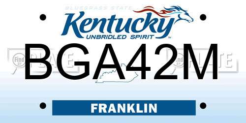 BGA42M Kentucky License Plate