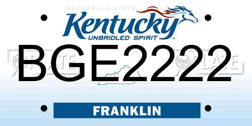 BGE2222 Kentucky License Plate