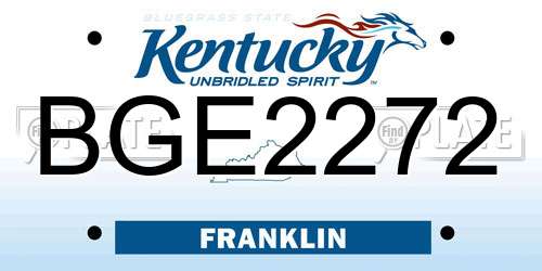 BGE2272 Kentucky License Plate