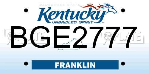 BGE2777 Kentucky License Plate
