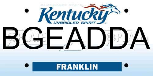 BGEADDA Kentucky License Plate