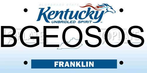 BGEOSOS Kentucky License Plate