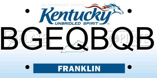 BGEQBQB Kentucky License Plate