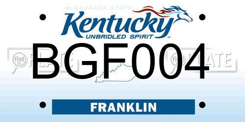BGF004 Kentucky License Plate