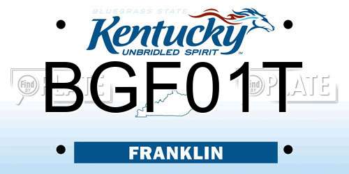 BGF01T Kentucky License Plate