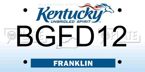 BGFD12 Kentucky License Plate