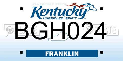BGH024 Kentucky License Plate