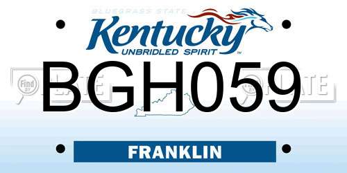 BGH059 Kentucky License Plate