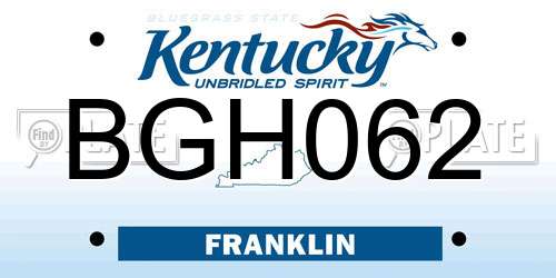 BGH062 Kentucky License Plate