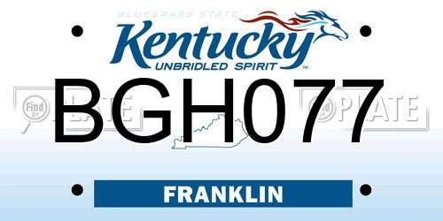 BGH077 Kentucky License Plate