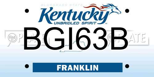 BGI63B Kentucky License Plate