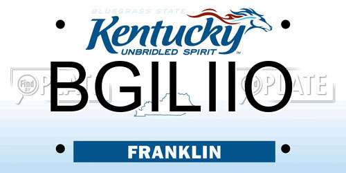 BGILIIO Kentucky License Plate