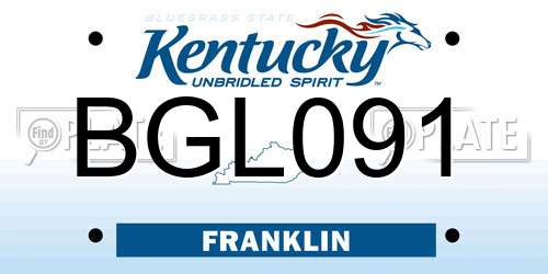 BGL091 Kentucky License Plate