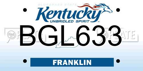 BGL633 Kentucky License Plate