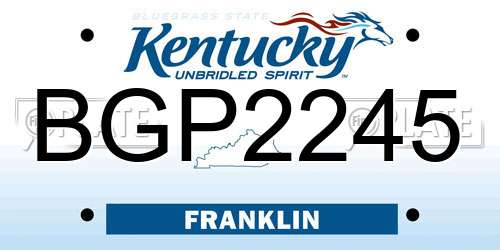 BGP2245 Kentucky License Plate