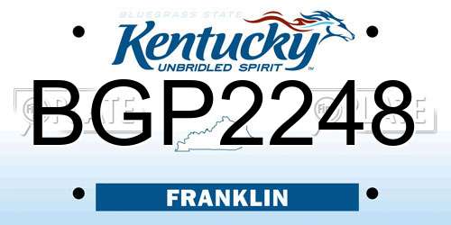 BGP2248 Kentucky License Plate