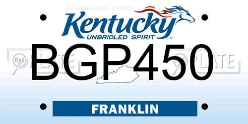 BGP450 Kentucky License Plate