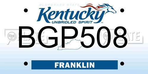 BGP508 Kentucky License Plate