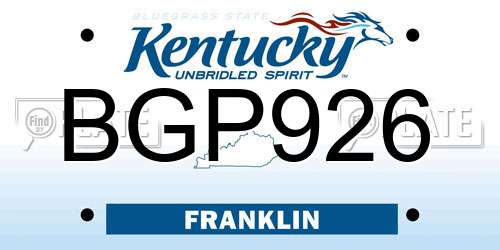 BGP926 Kentucky License Plate