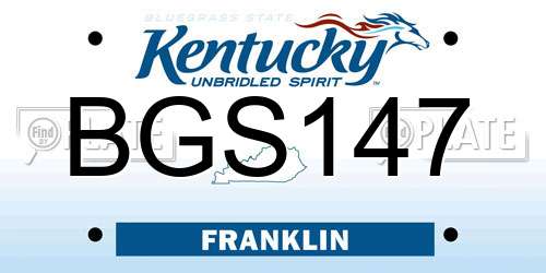 BGS147 Kentucky License Plate